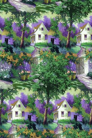 抽象手绘满版最新高清数码时尚潮流大牌复古欧美风油画印花华亿平台图片