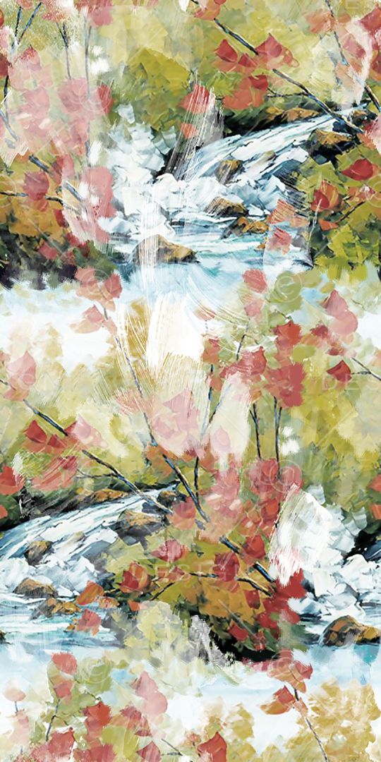 抽象手绘满版最新高清数码时尚潮流大牌复古欧美风风景印花华亿平台图片