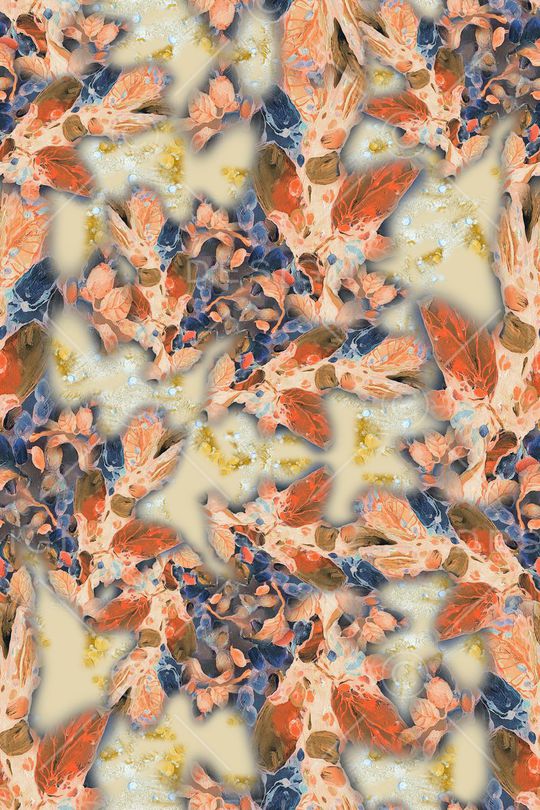 手绘花卉印花华亿平台图片