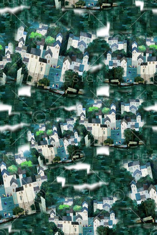 水墨印花华亿平台图片