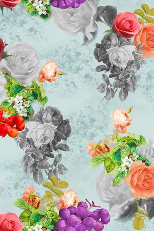 满版花卉印花华亿平台图片