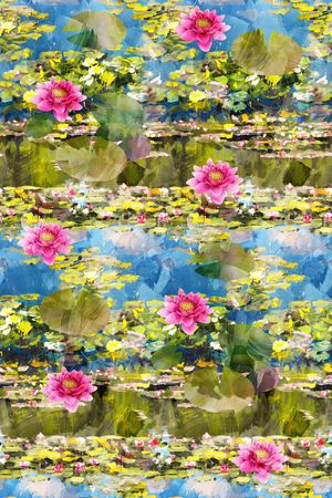 抽象手绘满版最新高清数码时尚潮流大牌复古欧美风油画印花华亿平台图片