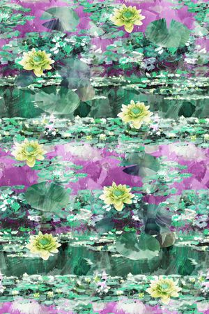 抽象手绘满版最新高清数码时尚潮流大牌复古欧美风油画印花华亿平台图片