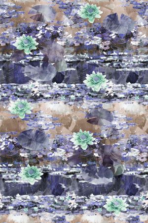 抽象手绘满版最新高清数码时尚潮流大牌复古欧美风油画印花华亿平台图片