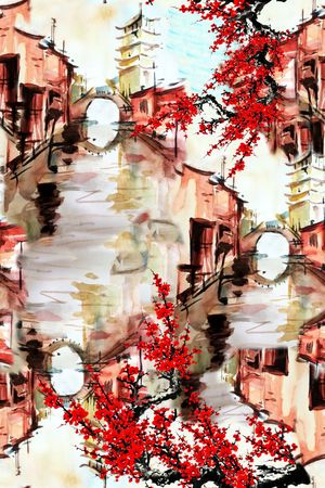 中国风印花华亿平台图片