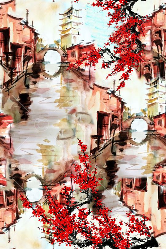 中国风印花华亿平台图片