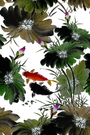 中国风印花华亿平台图片