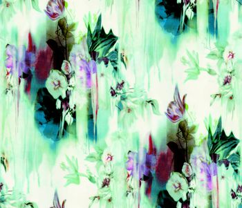 620413-梦幻水墨花卉 蓝色