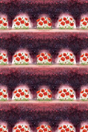 水彩画印花华亿平台图片