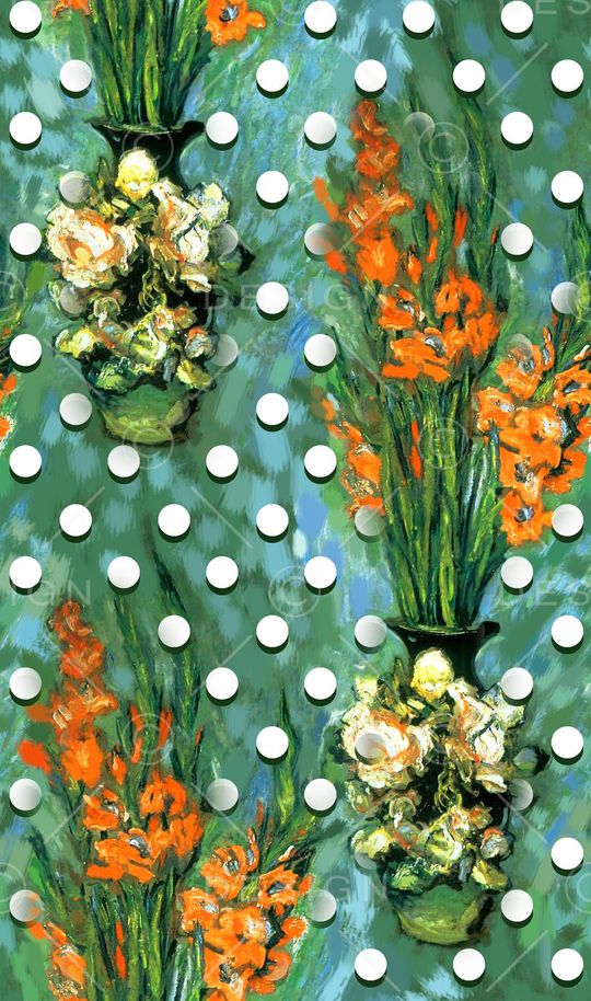 抽象手绘满版最新高清数码时尚潮流大牌复古欧美风油画印花华亿平台图片