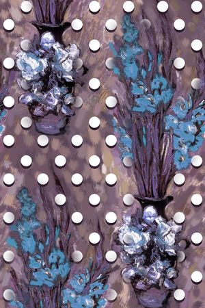 抽象手绘满版最新高清数码时尚潮流大牌复古欧美风油画印花华亿平台图片