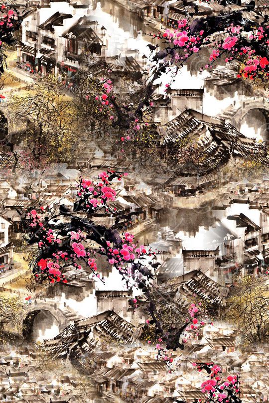 中国风印花华亿平台图片