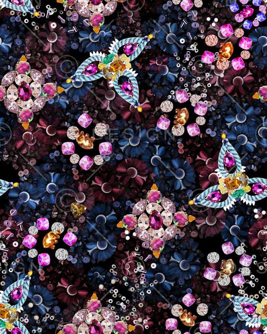 满版花卉印花华亿平台图片