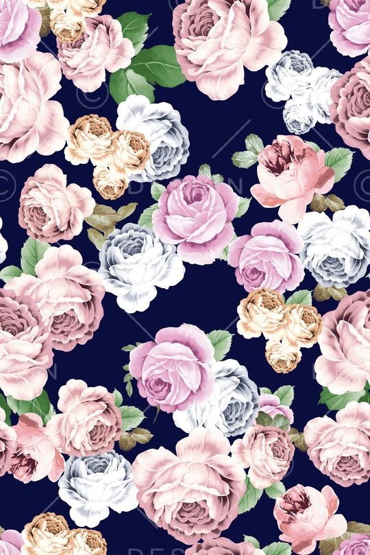 水彩花卉印花华亿平台图片