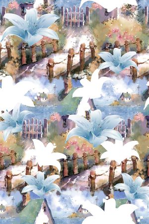 抽象手绘满版最新高清数码时尚潮流大牌复古欧美风油画印花华亿平台图片