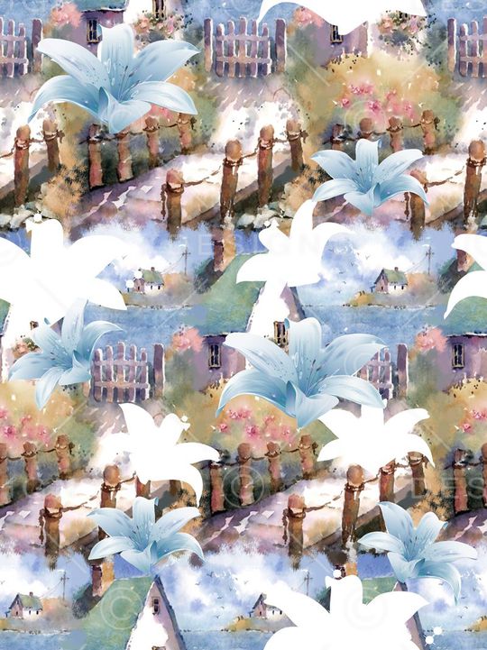 抽象手绘满版最新高清数码时尚潮流大牌复古欧美风油画印花华亿平台图片