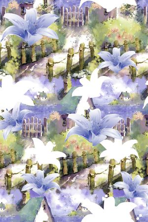 抽象手绘满版最新高清数码时尚潮流大牌复古欧美风油画印花华亿平台图片