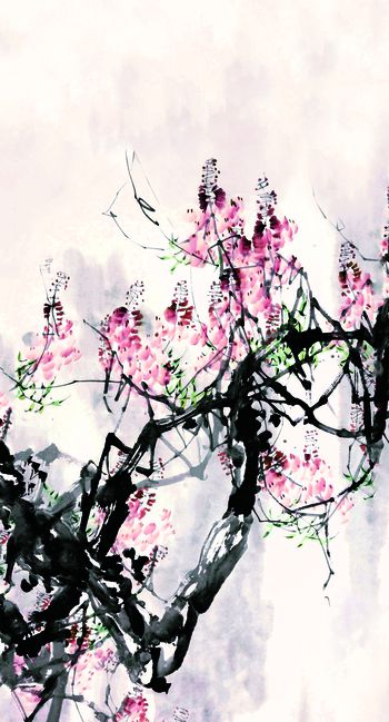 620847-定位国画春韵 红色