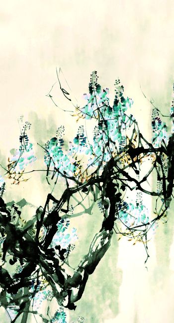 620849-定位国画春韵 墨绿