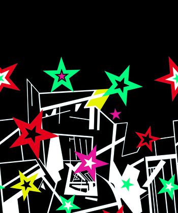 620936-定位时尚五角星插画 蓝色