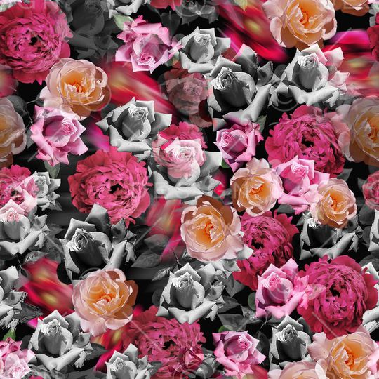 真实花卉印花华亿平台图片