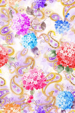 满版花卉印花华亿平台图片