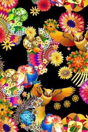 满版花卉印花华亿平台图片