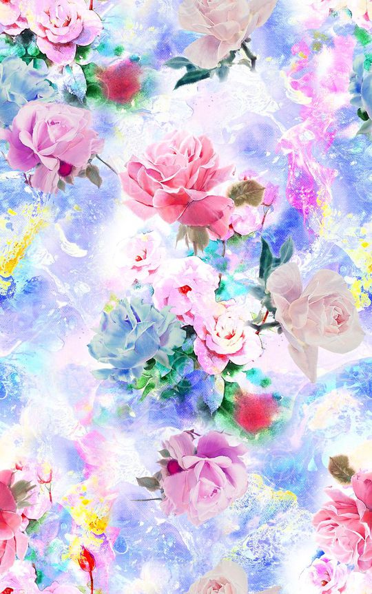 时尚手绘水彩花卉印花印花华亿平台图片