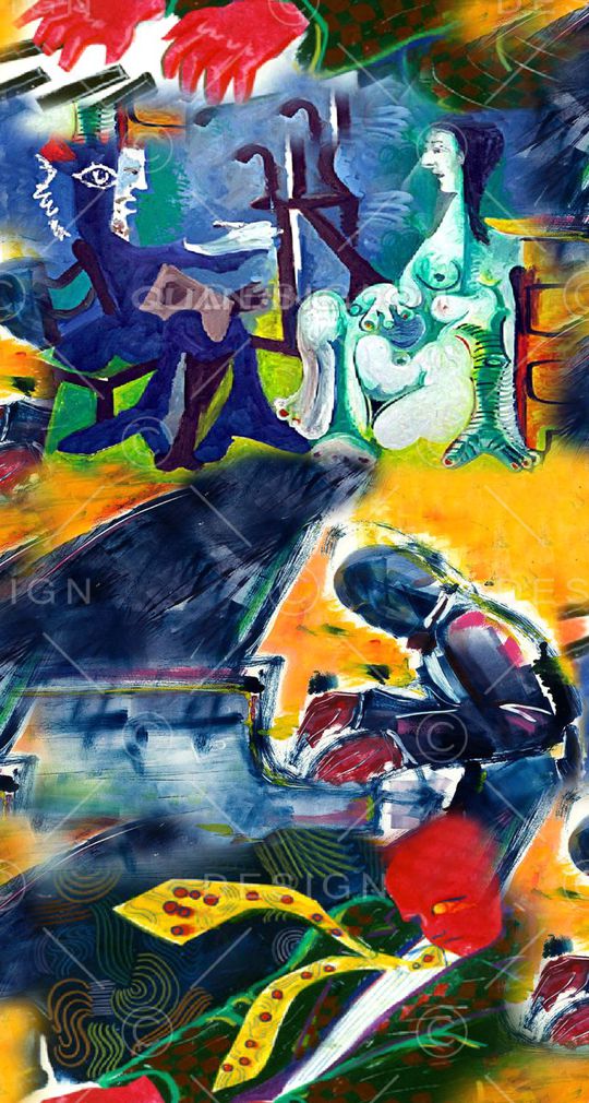 数码花大气抽象印花华亿平台图片