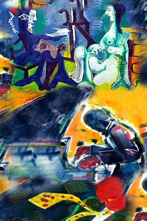 数码花大气抽象印花华亿平台图片