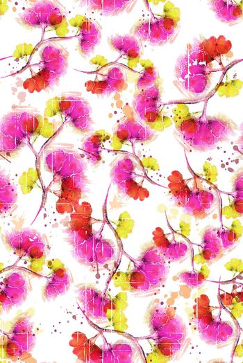 621229-118粉色水彩花卉