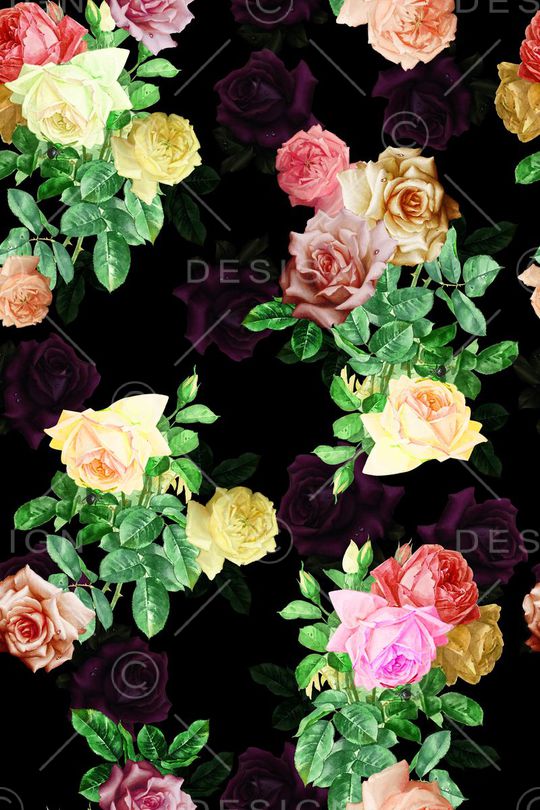 满版花卉印花华亿平台图片