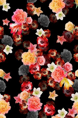 满版花卉印花华亿平台图片