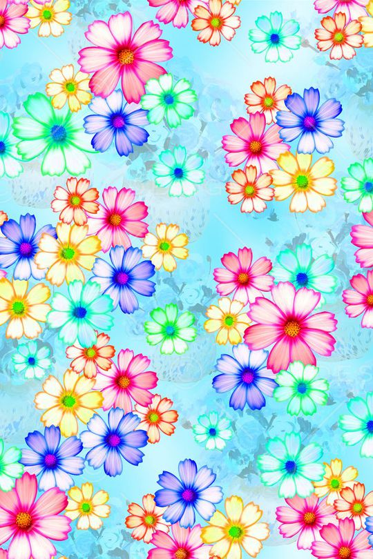 满版花卉印花华亿平台图片