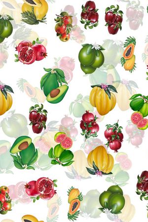 热带水果印花华亿平台图片