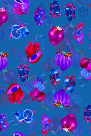 热带水果印花华亿平台图片