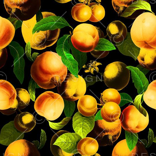 热带水果印花华亿平台图片