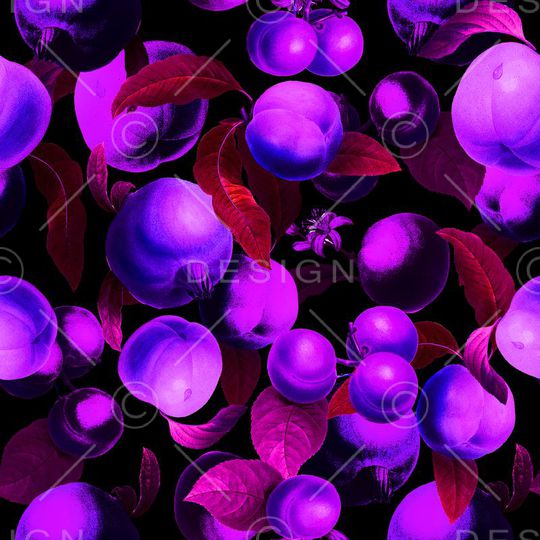 热带水果印花华亿平台图片