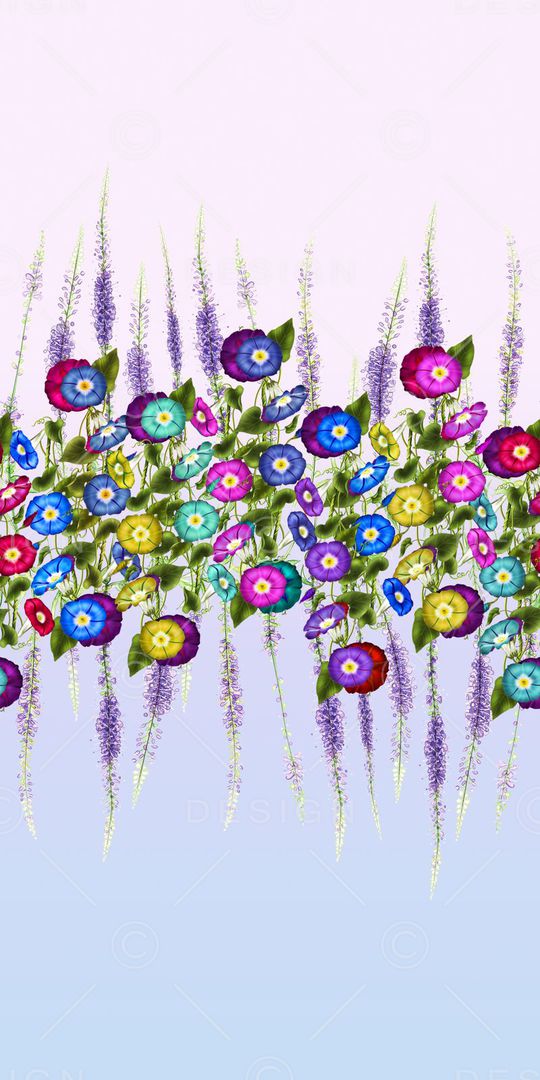 水彩薰衣草印花华亿平台图片