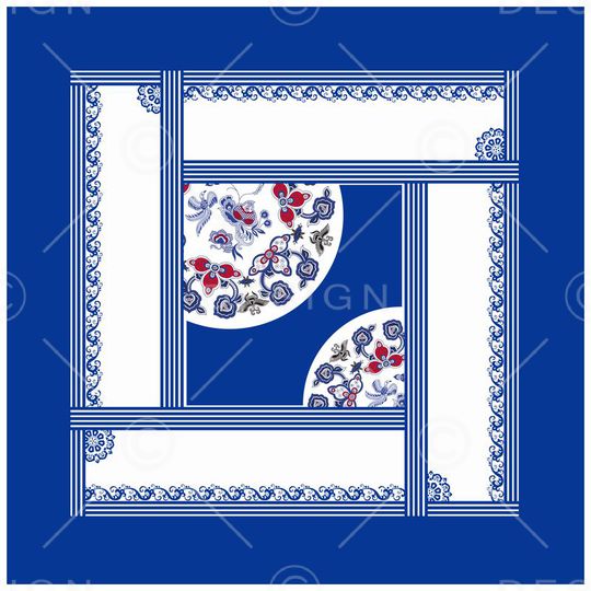 青花瓷印花华亿平台图片