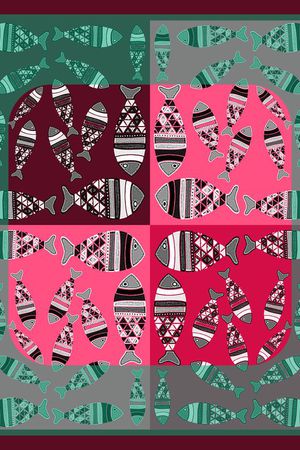 丝巾围巾秀场印花华亿平台图片