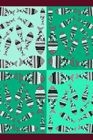 丝巾围巾秀场印花华亿平台图片