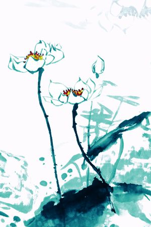 荷花印花华亿平台图片