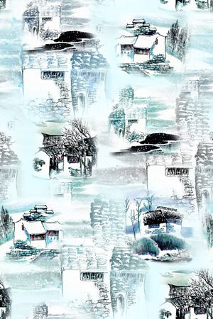 水墨印花华亿平台图片