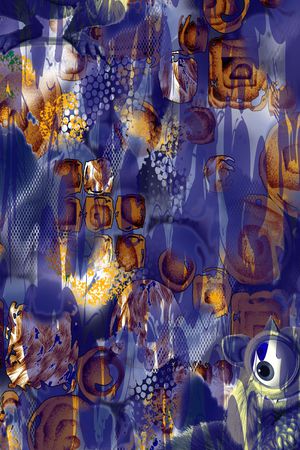 抽象图案印花华亿平台图片