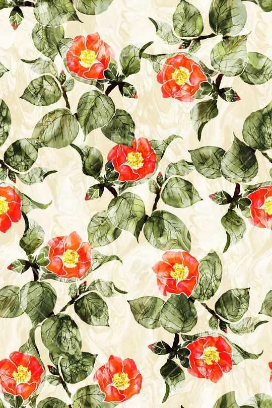 抽象手绘满版最新高清数码时尚潮流大牌复古欧美风花卉印花华亿平台图片