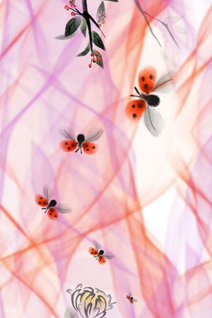 花鸟印花华亿平台图片