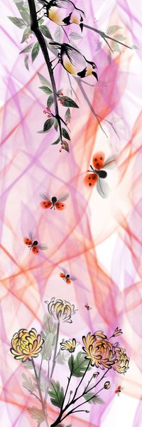 花鸟印花华亿平台图片