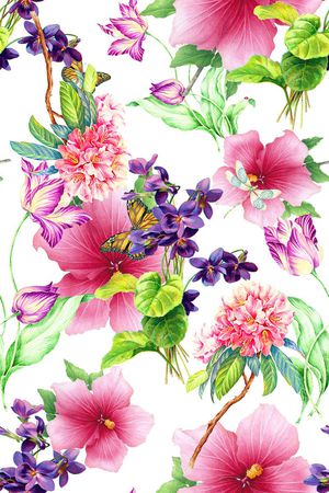 时尚清爽靓丽春夏女装裙子花卉印花印花华亿平台图片