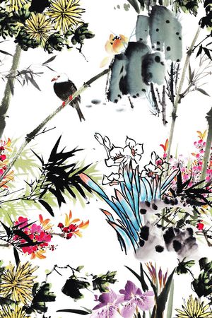 中国风印花华亿平台图片